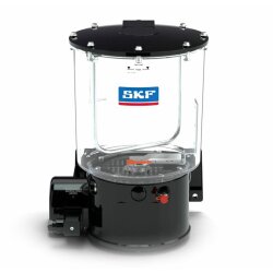 SKF Progressivpumpe KFGX3FXXDDAH99+912 - 12 Volt DC - 6 kg Behälter - Ohne Steuergerät - Ohne Füllstandsüberwachung - 3 Pumpenelemente - 0,8/0,8/2,5 cm³/min