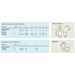 SKF Kniestück - mit zylindrischem Gewinde - M16x1,5 (d2) - Für Rohr Ø 10 mm - 26 mm (l1) - Zink-Druckguss