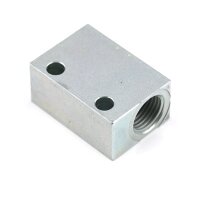 SKF Rohrverbinder mit Befestigungsmöglichkeit - Für 2 x Rohr Ø 8 / 10 mm - M14x1,5 (d1) auf M16x1,5 (d2) - Stahl verzinkt