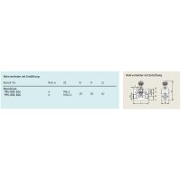 SKF Rohrverbinder mit Befestigungsmöglichkeit - Für 2 x Rohr Ø 8 / 10 mm - M14x1,5 (d1) auf M16x1,5 (d2) - Stahl verzinkt