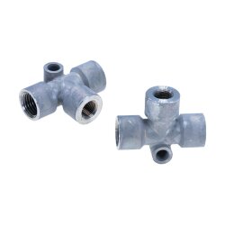 SKF T-Stück - M10x1 (d2) - Für Rohr Ø 6 / 8 mm - Zink-Druckguss