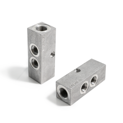 SKF MonoFlex Verteilerleiste VL-02BAG2 - 2er - G 1/4 (d1) - 2 x M10x1 (d2) - Aluminium