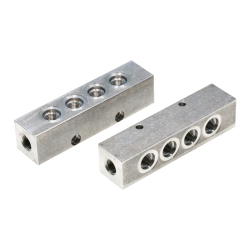 SKF MonoFlex Verteilerleiste VL-04BAM3 - 4er - M10x1 (d1) - 4 x M10x1 (d2) - Aluminium