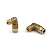SKF Kniestück mit kegeligem Gewinde - M8x1 keg (G) - Für Rohr Ø 4 mm - Messing / Stahl verzinkt - Dichtung: NBR