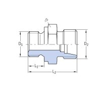 SKF Gerader Einschraubstutzen - M10x1 keg (d1) auf M10x1 (d2) - Für Rohr Ø 6 mm - 8 mm (l) Stahl - Bauform: LL