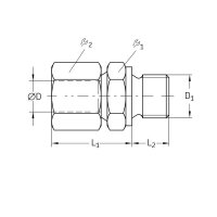 SKF Gerade Einschraubverschraubung mit Whitworth-Rohrgewinde - G 1/8 (d1) - Für Rohr Ø 6 mm (d) - Stahl verzinkt - Bauform: L