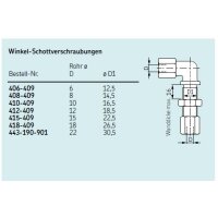 SKF Winkel Schottverschraubung - F&uuml;r Rohr &Oslash; 6 mm (d) - Stahl verzinkt