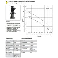 Spandau K&uuml;hlwasserpumpe - 230/400 Volt - PSH  60 - Eintauchtiefe: 300-550 mm - 640 l/min.- 3 kW