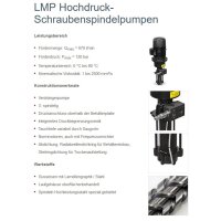 Spandau Schraubenspindelpumpe - 230/400 Volt - LMP 10 - Eintauchtiefe: 219 mm - 25 l/min - 0,75 kW