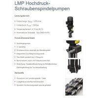 Spandau Schraubenspindelpumpe - 230/400 Volt - LMP 20 - Eintauchtiefe: 219 mm - 30 l/min