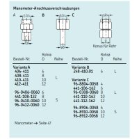 SKF Manometer-Anschlussverschraubung - F&uuml;r Rohr &Oslash; 6 mm (d) - Stahl verzinkt (gelb chromatiert) - L-Reihe - Variante B