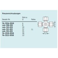 SKF Kreuzverschraubung - Für Rohr Ø 8 mm (d) - Stahl - Bauform: LL