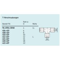 SKF T-Verschraubung - Für 3x Rohr Ø 4 mm (d) - Stahl - Bauform: LL