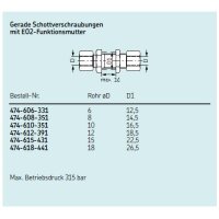 SKF Gerade Schottverschraubung mit EO2-Funktionsmutter - Ø 8 mm auf Ø 8 mm - Stahl - Bauform: L