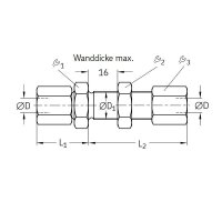 SKF Gerade Schottverschraubung mit EO2-Funktionsmutter - Ø 10 mm auf Ø 10 mm - Stahl - Bauform: L
