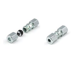 SKF Gerader Verbinder mit EO2-Funktionsmutter - Für Rohr Ø 8 mm (d) auf 8 mm (d1) - Stahl - Bauform: L