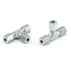 SKF T-Verschraubung mit EO2-Funktionsmutter - Für 3x Rohr Ø 15 mm (d) - Stahl - Bauform: L