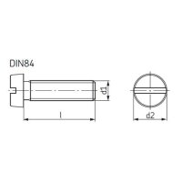 SKF Befestigungsschraube DIN84 - M6 (d1) - 10 mm (d2) - 25 mm (l) - Stahl