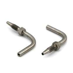 SKF Rohrstutzen 90° - Ø 6 mm - 30 mm / 50 mm (L) - Für Hochdruckschlauch Ø 4,1x8,75 mm - Mit Nut - Stahl