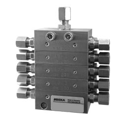 BEKA MAX - Edelstahl Progressivverteiler LX-3 - 200 mm³/Hub - max. 300 bar - 6-20 Auslässe