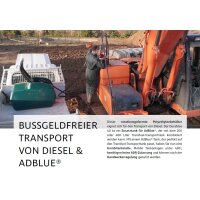 Duraplas TransFuel - mobiler Transport f&uuml;r Diesel - 400 Liter - 12 Volt - 40 l/min - PE - ohne Ball-Baffle reduziert Bewegungs