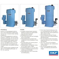 SKF Progressivpumpe FK1/15U21M04/1/200/0/0001AF07 - 230/400 Volt - 15 kg - Mit Füllstandsüberwachung - Mit DBV - Mit 1 PE - Ohne Manometer