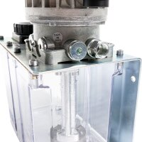 SKF Zahnradpumpenaggregat MFE2-K3F-2+299 - 1 x 0,2 l/min - mit Kunststoffbehälter - 2,7 Liter - Spannungsbereich II - 207-254V / 360-440V, 50Hz - 249-305V / 432-528V, 60Hz