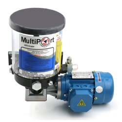 MULTI8BB-V - Pumpe MULTIPORT - 8,0 Liter Behälter - für Fett - mit Füllstandschalter