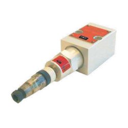 SKF Mengenbegrenzer 24-2708-7285 - SP/SMB 8/2E4/285 - Baugröße: 8 - 6,52 l/min - Düsendurchmesser: 2,85 mm - Mit Signalgeber (Stecker bis 24 V DC, gelbe und grüne LED)