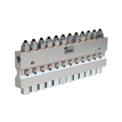 SKF Drosselverteiler 242 - Für Öl - Auslässe: 12 - 10 bis 1000 cm³/Min. - 10 bar - Bauform B
