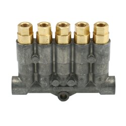 SKF MonoFlex Vorschmierverteiler 355 - Öl - 5 Auslässe - 0,60 / 0,60 / 0,60 / 0,60 / 0,60 cm³ - Lötlose Rohrverschraubung - Ohne Armatur - Gewinde: M12x1
