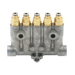 SKF MonoFlex Vorschmierverteiler 355 - Fließfett - 5 Auslässe - 0,10 / 0,40 / 0,10 / 0,40 / 0,10 cm³ - Steckverbinder - Ohne Armatur - Gewinde: M12x1