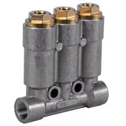 SKF MonoFlex Vorschmierverteiler 393 - Öl - 3 Auslässe - 1,00 / 1,00 / 1,00 cm³ - Lötlose Rohrverschraubung - Ohne Armatur - Gewinde: M12x1
