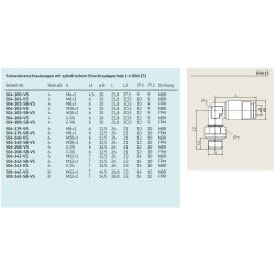 SKF Schwenkverschraubung mit zylindrischem Gewinde - steckbar - M8x1 (G) - Für Rohr Ø 6 mm - Messing - FPM-Dichtung