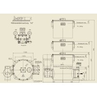 SKF Fettschmierpumpenaggregat FK2/30U21M04/6/300M21/0001AF03 - 30 kg Behälter - 4,00 kg/h (74,0 cm³/min) - DBV 300 bar - Mit 2x Manometer (MB + MA)