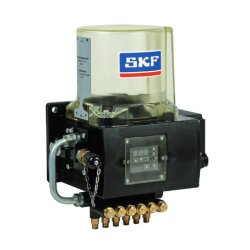 SKF  Einleitungspumpe KFBS1-4-S1 - 12 Volt - 1,4 Liter - mit Steuerung - ohne Füllstandsschalter - mit Rundstecker AMP, 7-polig - mit VN-Verteiler, 4-stellig