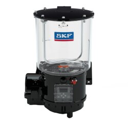 SKF Progressivpumpe KFGL3MXXJGLVEO+486 - 230 Volt AC - 6 kg Behälter - Mit Steuergerät - Ohne Füllstandsüberwachung - 3 Pumpenelemente - 1,3/2,5/5,0 cm³/min