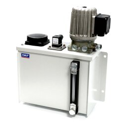 SKF Zahnradpumpe MF5-BW7-S6+299 - 1 x 0,5 l/min - mit Metallbehälter - Füllstandsüberwachung - 6 Liter - Spannungsbereich II - 207-254V / 360-440V, 50Hz - 249-305V / 432-528V, 60Hz