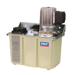 SKF Zahnradpumpenaggregat MFE2-KW6+299 - 1 x 0,2 l/min - mit Kunststoffbehälter - 6 Liter - Füllstandsüberwachung - Spannungsbereich II - 207-254V / 360-440V, 50Hz - 249-305V / 432-528V, 60Hz