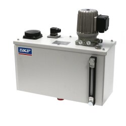 SKF Zahnradpumpenaggregat MFE5-BW15+299 - 1 x 0,5 l/min - mit Metallbehälter - 15 Liter - Füllstandsüberwachung - Spannungsbereich II - 207-254V / 360-440V, 50Hz - 249-305V / 432-528V, 60Hz