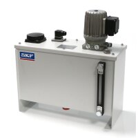 SKF Zahnradpumpenaggregat MFE5-BW16+299 - 1 x 0,5 l/min - mit Metallbehälter - 15 Liter - Füllstandsüberwachung - Spannungsbereich II - 207-254V / 360-440V, 50Hz - 249-305V / 432-528V, 60Hz