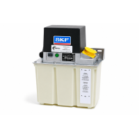 SKF Einleitungspumpe MKF2-14BB00000 - für Fließfett - 230 Volt - 6 Liter - 0,2 l/min - Ungesteuert mit Klemmleiste und Drucktaster - mit Füllstandsschalter - ohne Druckschalter - ohne Manometer - 2 Kabelverschraubungen