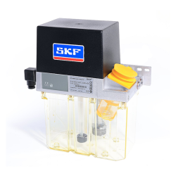 SKF Einleitungspumpe MKU1-12CC11000 - für Öl - 230 Volt - 3 Liter - 0,1 l/min - Zeitsteuerung IG38-30 - mit Füllstandsschalter - mit Druckschalter - mit Manometer - Kabelverschraubung - 1 Rechteckstecker