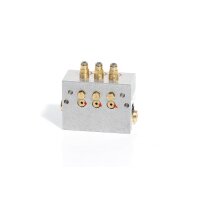 SKF Öl+Luft Mischventil MV203-100-BBB00000 - für Öl - 3 Auslässe - 1x 0,02 cm³ / 1x 0,02 cm³ / 1x 0,02 cm³ - mit Steckverbinder