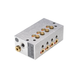 SKF Öl+Luft Mischventil MV204-100-33330000 - für Öl - 4 Auslässe - 1x 0,03 cm³ / 1x 0,03 cm³ / 1x 0,03 cm³ / 1x 0,03 cm³ - mit Senkung für lötlose Rohrverschraubung