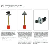 SKF F&uuml;llstandsschalter mit zwei Schaltpunkten (min / max F&uuml;llstand) - L&auml;nge 180 mm - Rechteckstecker - Rundstecker mit LED