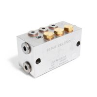 Delimon Flanschverteiler ZVF06A1522O - 6 Auslässe - 1,5 cm³ - Zuteilschaube 1/1 für 5 bis 6 Auslässe - Ohne Flanschplatte
