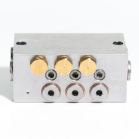 Delimon Flanschverteiler ZVF06A1522O - 6 Auslässe - 1,5 cm³ - Zuteilschaube 1/1 für 5 bis 6 Auslässe - Ohne Flanschplatte
