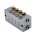 Delimon Flanschverteiler ZVF08A1501O - 8 Auslässe - 1,5 cm³ - Zuteilschaube 1/1 für 7 bis 8 Auslässe - Ohne Flanschplatte