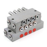 Delimon Flanschverteiler ZVF08A3032O - 8 Auslässe - 3,0 cm³ - Einstelleinrichtung mit Bewegungsanzeiger für 7 bis 8 Auslässe - Ohne Flanschplatte